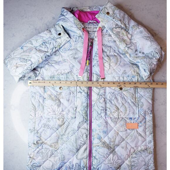 NIKKI JONES Montreal Floral Quilted Hooded Jacket Fully Lined Women's Size Small - Picture 13 of 16